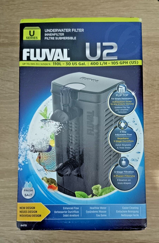 FLUVAL U2 INTERNAL FILTER SUBMERSIBLE ADJUSTABLE AQUARIUM FISH TANK( EU PLUG) - Picture 1 of 7