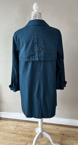 THE COLLECTION Trench Coat Rain Coat Teal Green Stunning Car Coat Size 16 VGC - Picture 16 of 20
