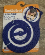 Booginhead Sippigrip Silicon Cup Bottle And Toy Tether blue