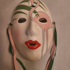 Vintage Vandor 1985 Pelzman Designs Flamingo Ceramic  Mask Wall Decor Bird