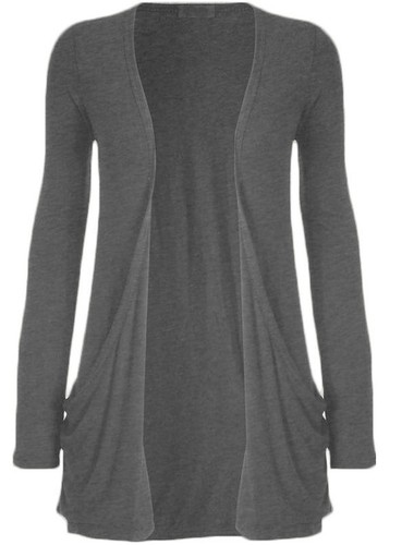 WOMENS LADIES LONG SLEEVE BOYFRIEND CARDIGAN WITH POCKETS PLUS SIZES 8--26 - Picture 5 of 30