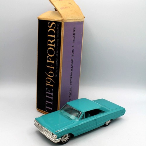 1964 Blue Ford Galaxie Dealer Sales Promo Model Car w/ Original Box AMT - Picture 2 of 14