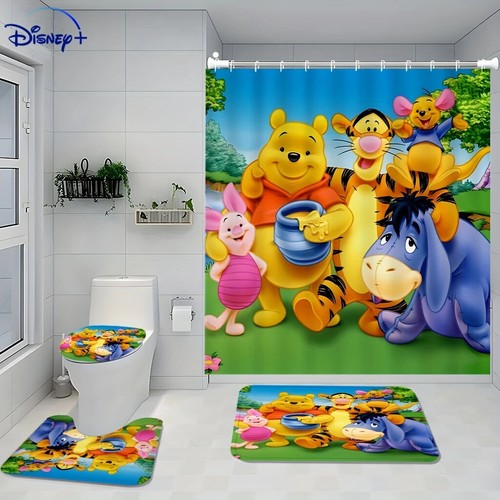 Disney Winnie the Pooh Bathroom Sets - Shower Curtain, Disney Gift for Fans - Picture 10 of 12