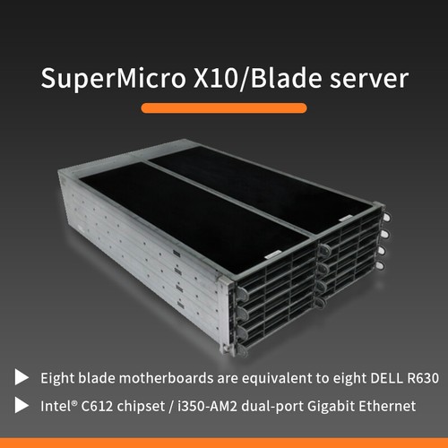SuperMicro SYS-F618R2-RTN+X10DRFR-N 16X E5-2680V4 RAM256Gb 4x1620W blade server - Picture 2 of 3