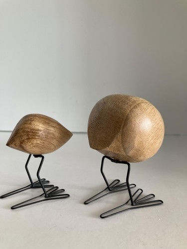 Juego de 2 estatuillas de aves estilo MCM de alambre de madera abstractas de alambre de Ikea Fiskelage - Imagen 7 de 14