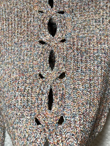 Vintage Express Mehrfarbiger Pullover Cropped Cutout Y2K Gr. XS - Bild 5 von 12