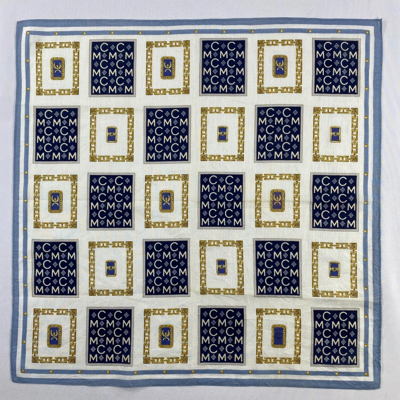 Vintage MCM Handkerchief Pocket Square Bandana Neckerchief