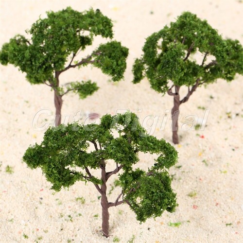 5Pcs 10cm Iron Wire & Plastic Dark Green Model Trees Train Railway Scene Layout - Picture 10 of 12