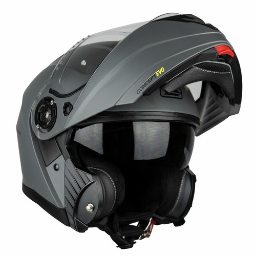 G-Mac Concept Evo CE Pinlock Ready Flip Front Motorcycle Helmet - Satin Grey - Picture 3 of 12