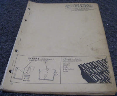John Deere 40 41 42 Four-Row Row-Crop Cultivator Parts Catalog Manual ...