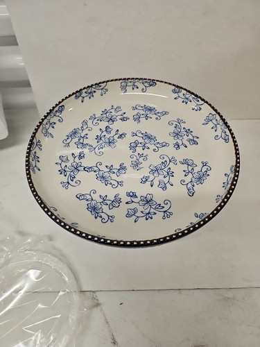 Temptations Floral Lace Egg Plant Versatile Pedestal Plate Or Chip Dip Bowl New - Picture 3 of 7