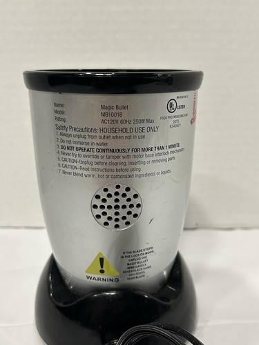 Magic Bullet Mini Blender MB1001B With Blade Containers & Lids/replacements - Picture 8 of 12