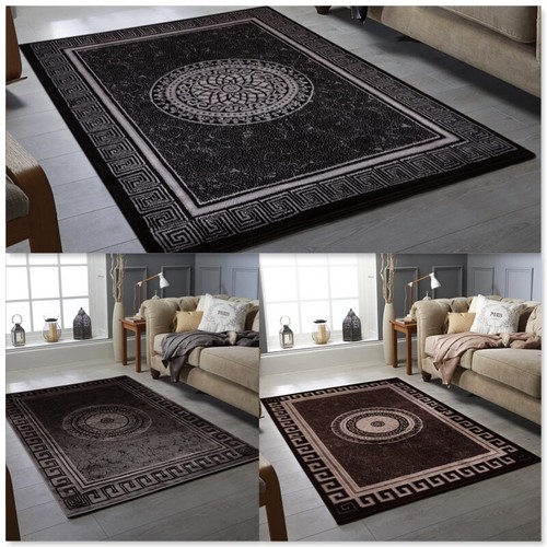 Nuevo Negro Gris Pequeño Extra Grande Grande Gran Tamaño Alfombra Alfombra Alfombra Barato - Imagen 1 de 13