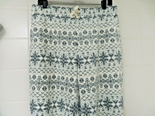 Pantalones de cordón de lana estampado pequeño Denim & Co. copo de nieve blanco gris natural S - Imagen 3 de 8