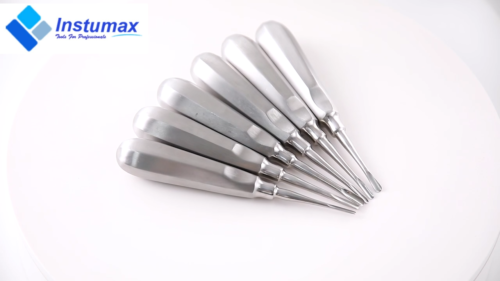 Set Of 6 Dental Luxating Elevators Straight Curved Shank Surgical Extraction Kit - Video 1 of 1