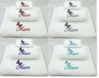 Mum Towel gift for Mothers Day. Butterfly design White Embroidered Towels set.