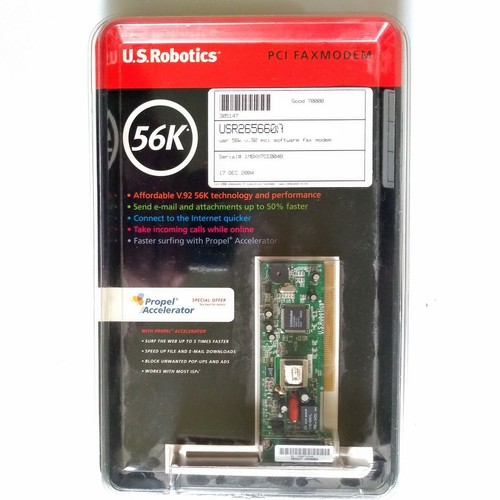 U.S. Robotics V.92 56K PCI Faxmodem USR265660A with software new old stock - Picture 1 of 5