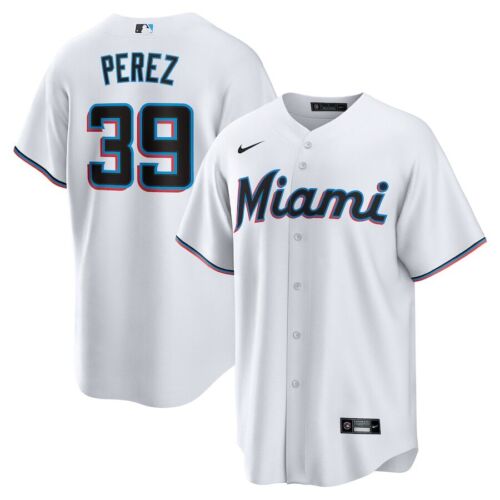Miami Marlins Eury Perez #39 Nike Men's White 2025 Official MLB Player Jersey