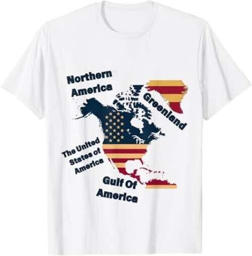 Funny Canada Greenland Gulf of Mexico And United States Map T-Shirt