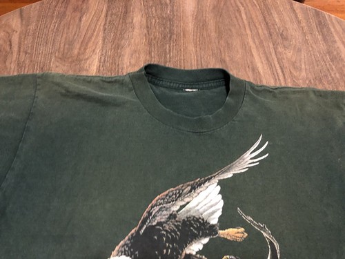 Bald Eagle Flying Hudson Wisconsin Willow River State Park Medium Green T Shirt - Picture 7 of 10