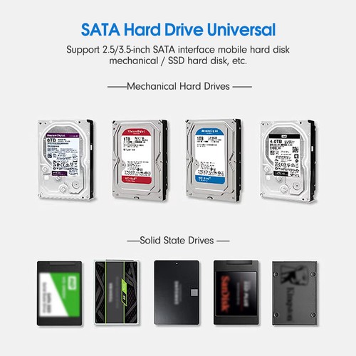 USB 3.0 To SATA III 2.5" 3.5" External Hard Drive Disk Enclosure HD SSD HDD Case - Picture 6 of 9