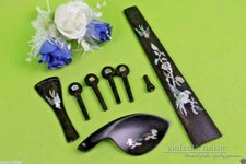 4/4 Violin Tailpiece Violin Peg End Pin Chin Rest Fingerboard Ebony Violin Kit