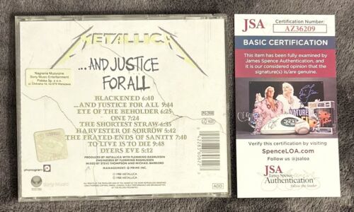 Metallica SIGNED X2 And Justice For All CD JSA COA Autographed Lars Newsted - Picture 2 of 3