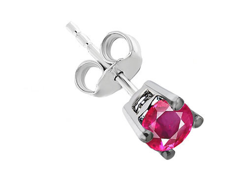 0,33 ct. Orecchini a perno da uomo donna solitario zaffiro rosa in oro 585 14k - Foto 1 di 2