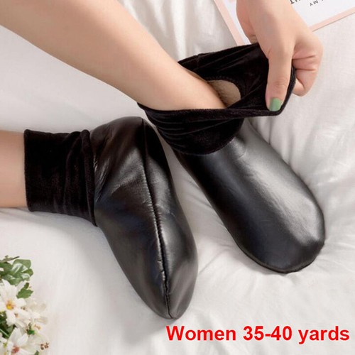 Unisex Winter Warm Leather Thermal Boot Slipper Indoor House Soft Non-Slip Socf8 - Imagen 8 de 9