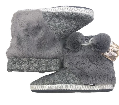 Muk Luks Mukluks Women's Grey Coralee Boot Slipper Booties Large Size 9-10 Warm - Picture 3 of 7