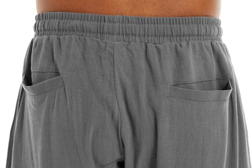 Herren Baumwolle Leinen Harem Shorts unter Knie Baggy Capri Yoga Fitness Freizeit Hose - Bild 32 von 68