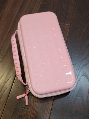 NINTENDO SWITCH Durable HARD SHELL Pink TRAVEL CARRYING Storage Case  AKITOMO