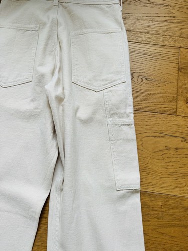 Vintage Workwear Painter Carpenter Utility Pants Cream White General Store 27” - Picture 7 of 7