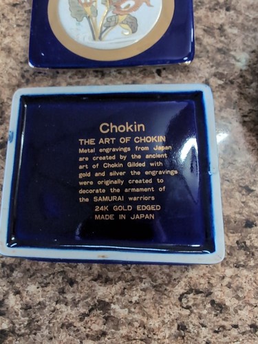 Vintage Colbalt Chokin Treasure Box & Dish. - Picture 5 of 7