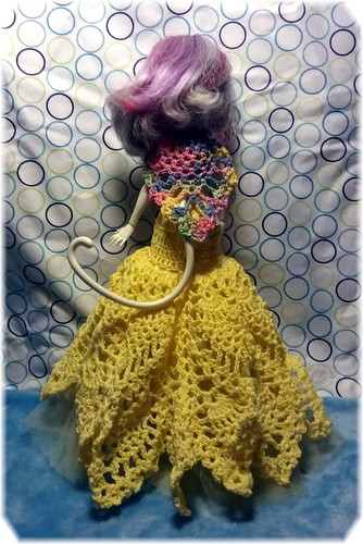 Handmade Monster High 11.5" Fashion Doll Crocheted Dress NEW Yellow & Variegated - Picture 13 of 16