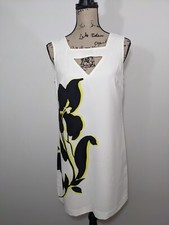 $99 Banana Republic Floral Cream White Sleeveless Dress V-Neck Size 4