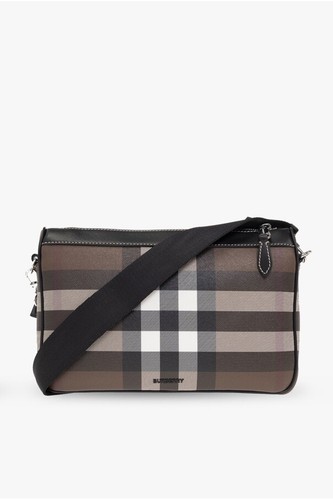 Authentic NEW BURBERRY UNI Men's Brown RAMBLER House Check Small Messenger Bag - Picture 2 of 16