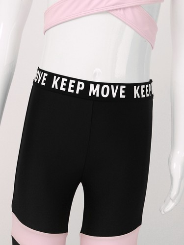 Juego de leggings recortados para niñas entrenamiento correr gimnasia trajes ropa activa - Imagen 10 de 54