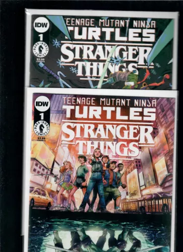 Teenage Mutant Ninja Turtles/Stranger Things #1 regular + variant