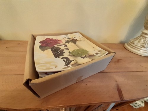 Cypress Set Of 4 - 8 1/2” Salad Plates by Kathryn White Hydrangeas and Peonies - Picture 11 of 12