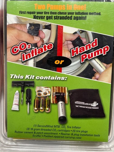 NEW CO2 / HAND PUMP COMBO COMPLETE TUBLESS TIRE REPAIR KIT WITH TOOLS RZR CAN-AM - Picture 2 of 3