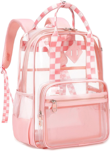 Clear Backpack Stadium Approved Girls Clear Bookbag Heavy Duty PVC Transparent S