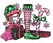 Sublimation Print Pink Elf Christmas Ready to Press Heat Transfer