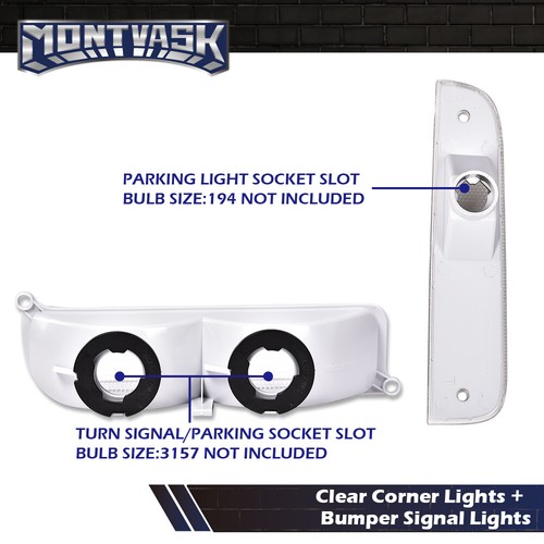 Fit For 97-01 Jeep Cherokee XJ Clear/Chrome Bumper Signal Lights+Corner Lights - Picture 5 of 8