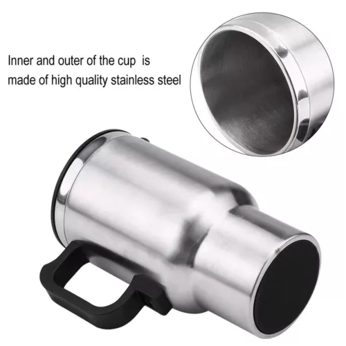 12V Car Heating Cup Kettle 450ml Stainless Steel Travel Electric Coffee Cup NEW - Picture 6 of 12