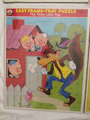 4 Vintage GLD Easy Frame Tray Puzzle The Three Bears, Little Farmer 1971 1973 - Picture 2 of 10