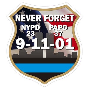 Memorial-9-11-Thin-Blue-Line-Police-Sticker-Decal-127-Made-in-U-S-A