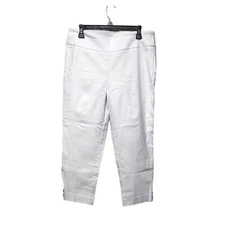 Counterparts Crop Pants Womens Size Large Luxe Stretch Mid Rise White Pants NEW