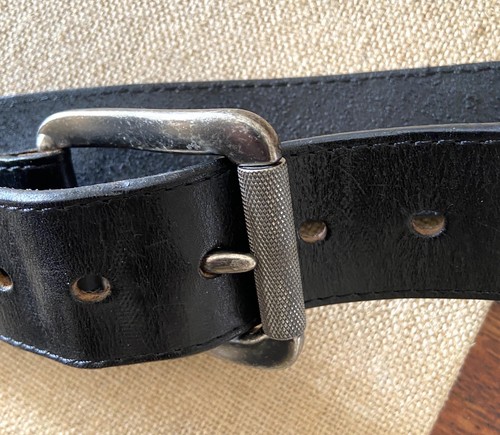 Justin Bent Rail C11743 Black Top Grain Leather Cowhide USA Belt Men's Size 44 - Picture 3 of 10