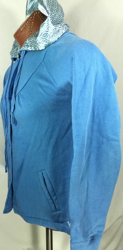 Billabong Light Blue Button Front Hoodie Jacket Cotton Blend M - Picture 3 of 8